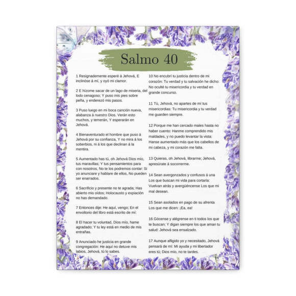 Salmo 40 Impresion De Arte Crist en la Pared Lista Para Colgar in Spanish Ready